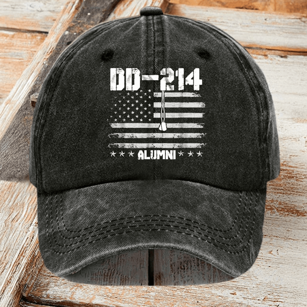 DD 214 Alumni American Flag Hat DD 214 Official Man Card Cap Gifts For Veterans