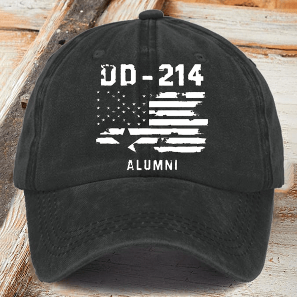 DD 214 Alumni Hat American Flag Patriotic Baseball Cap Gifts For Retired Military