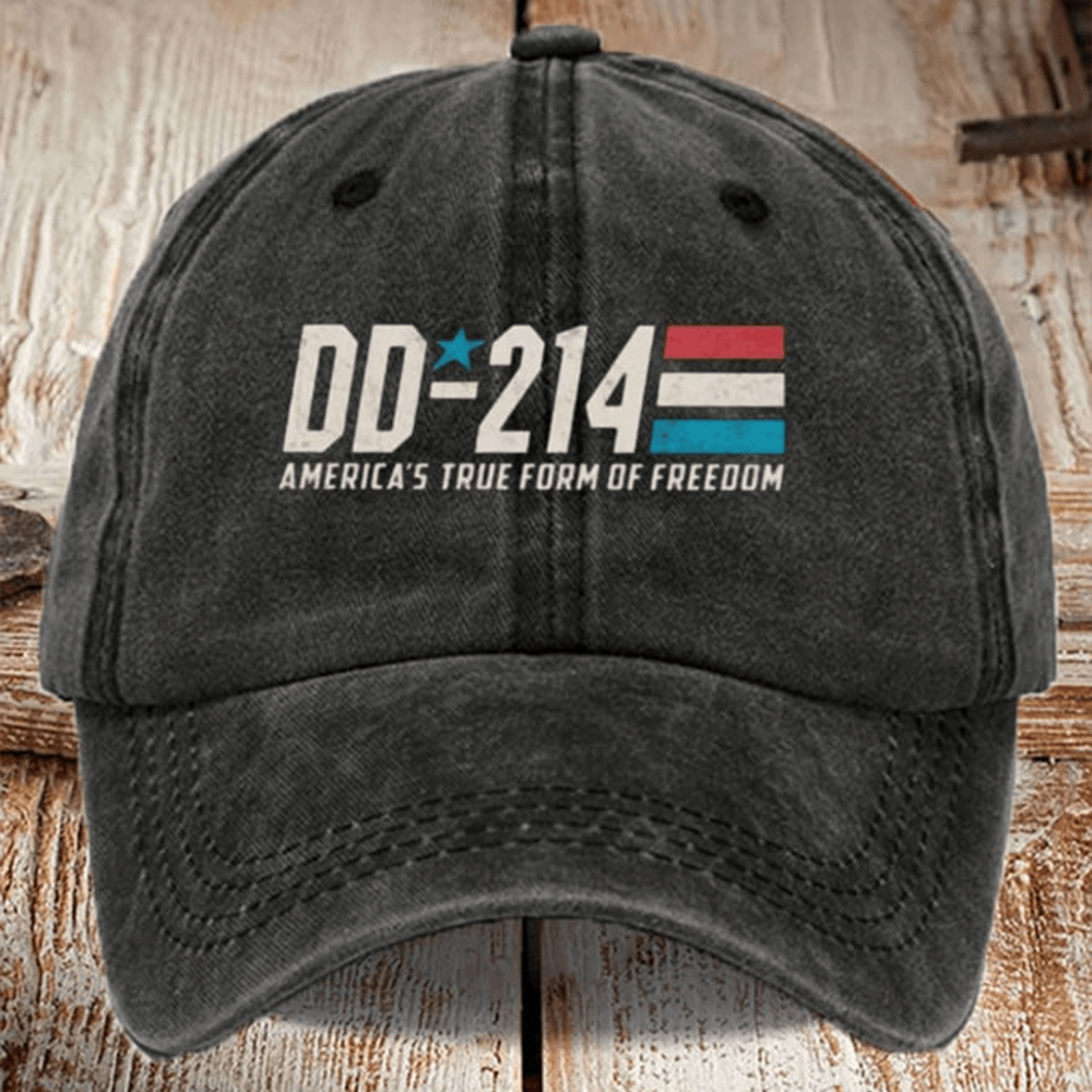 DD 214 America's True Form Of Freedom Hat Honoring Veteran Baseball Cap Gifts For Patriots