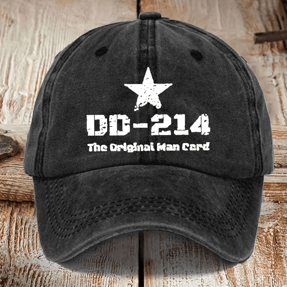 DD 214 The Original Man Card Veteran Hat Proud Veteran Patriotic Baseball Cap Gift For Patriot