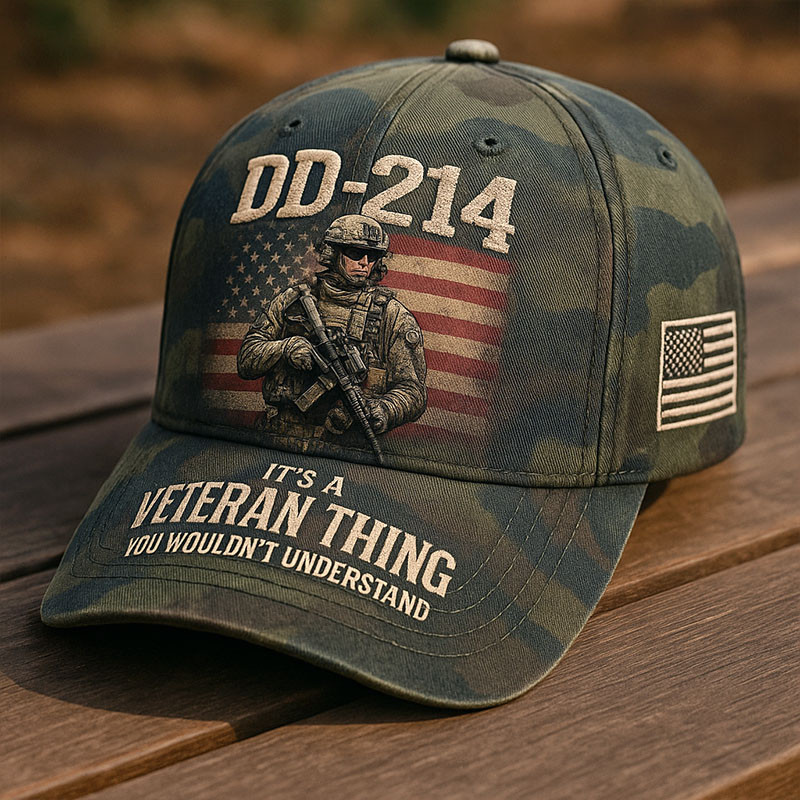 DD 214 Veteran Thing Camo Hat You Wouldn't Understand American Flag Cap Memorial Gift Ideas
