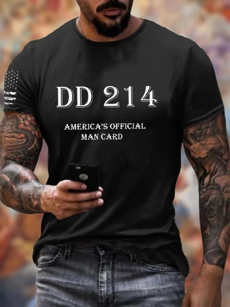 DD214 America's Official Man Card T-Shirt DD 214 Apparel Gifts For Veterans