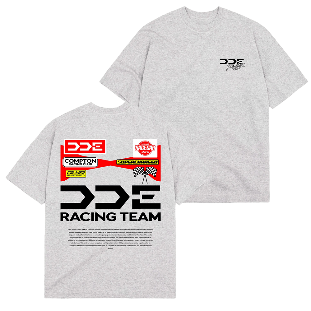 DDE Merch DDE Racing Team Heather Grey T-Shirt Good Father's Day Gifts For Racing Lovers