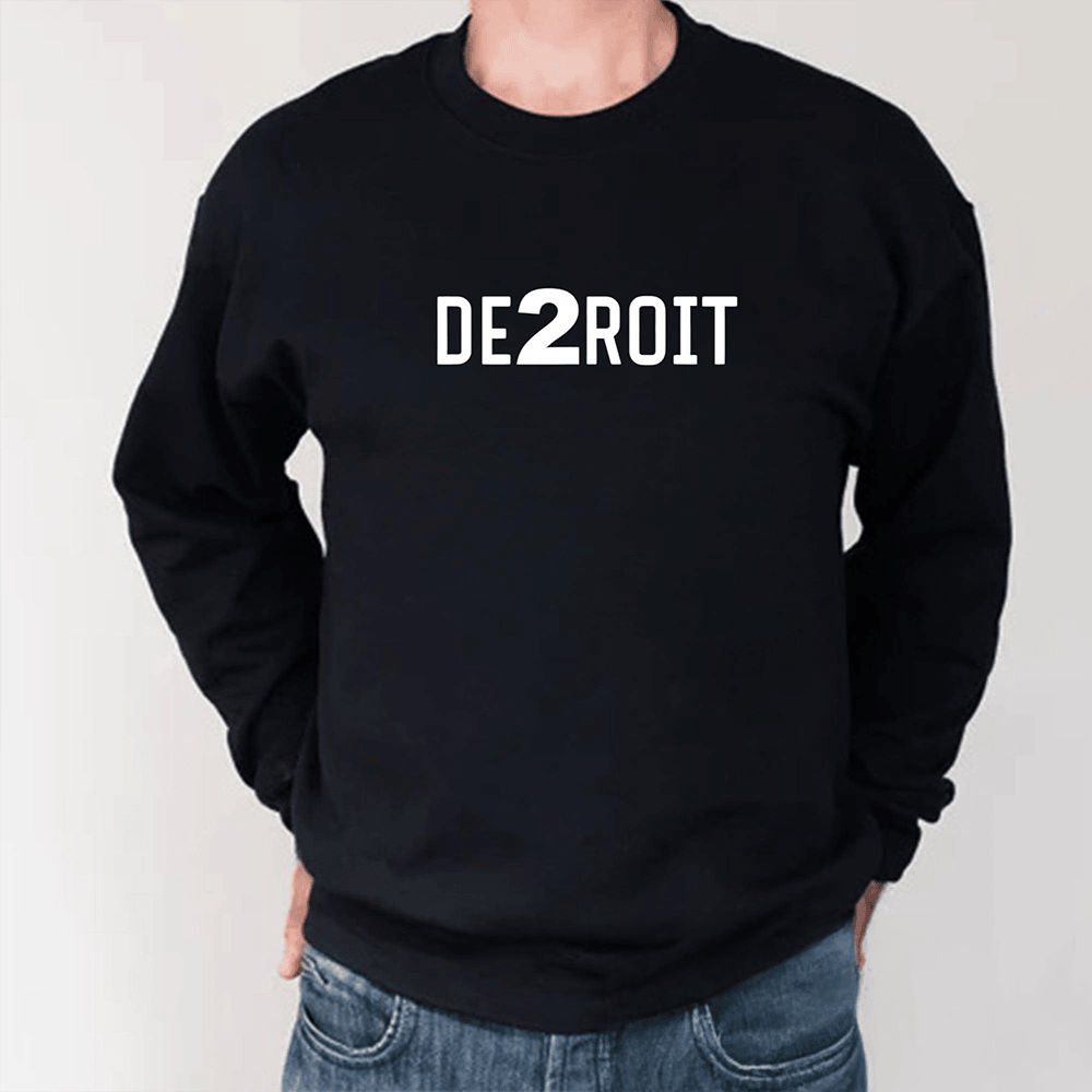 DE2ROIT Long Sleeve Shirt Trendy Clothing Unique Presents For Husband