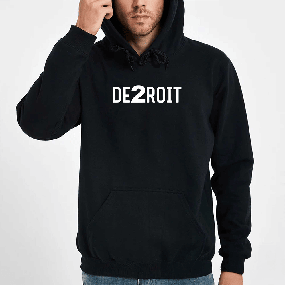 DE2ROIT Tv Show Hoodie Patriotic Detroit Michigan Hooded Sweatshirt Unique Gifts For Boyfriend