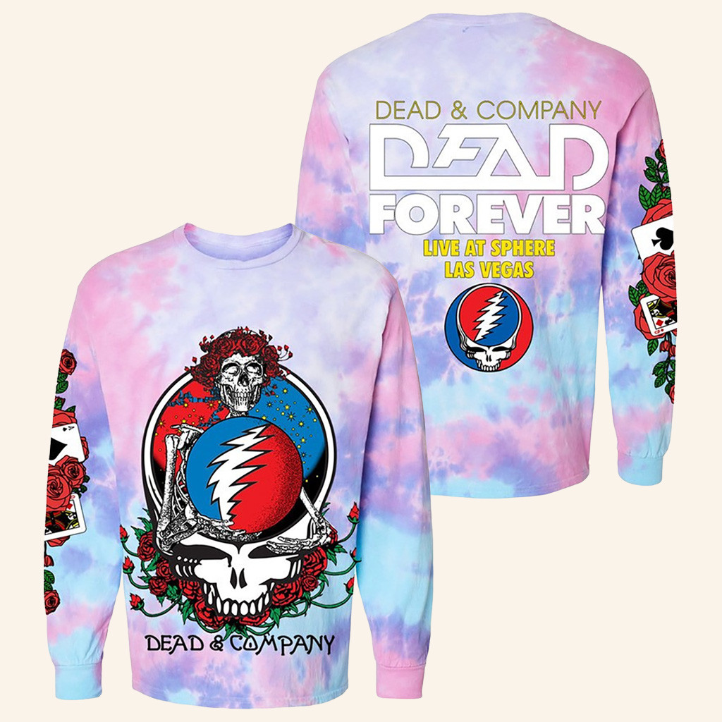 Dead And Company Merch Dead Forever Tie Dye Long Sleeve Shirt Gifts For Music Fans