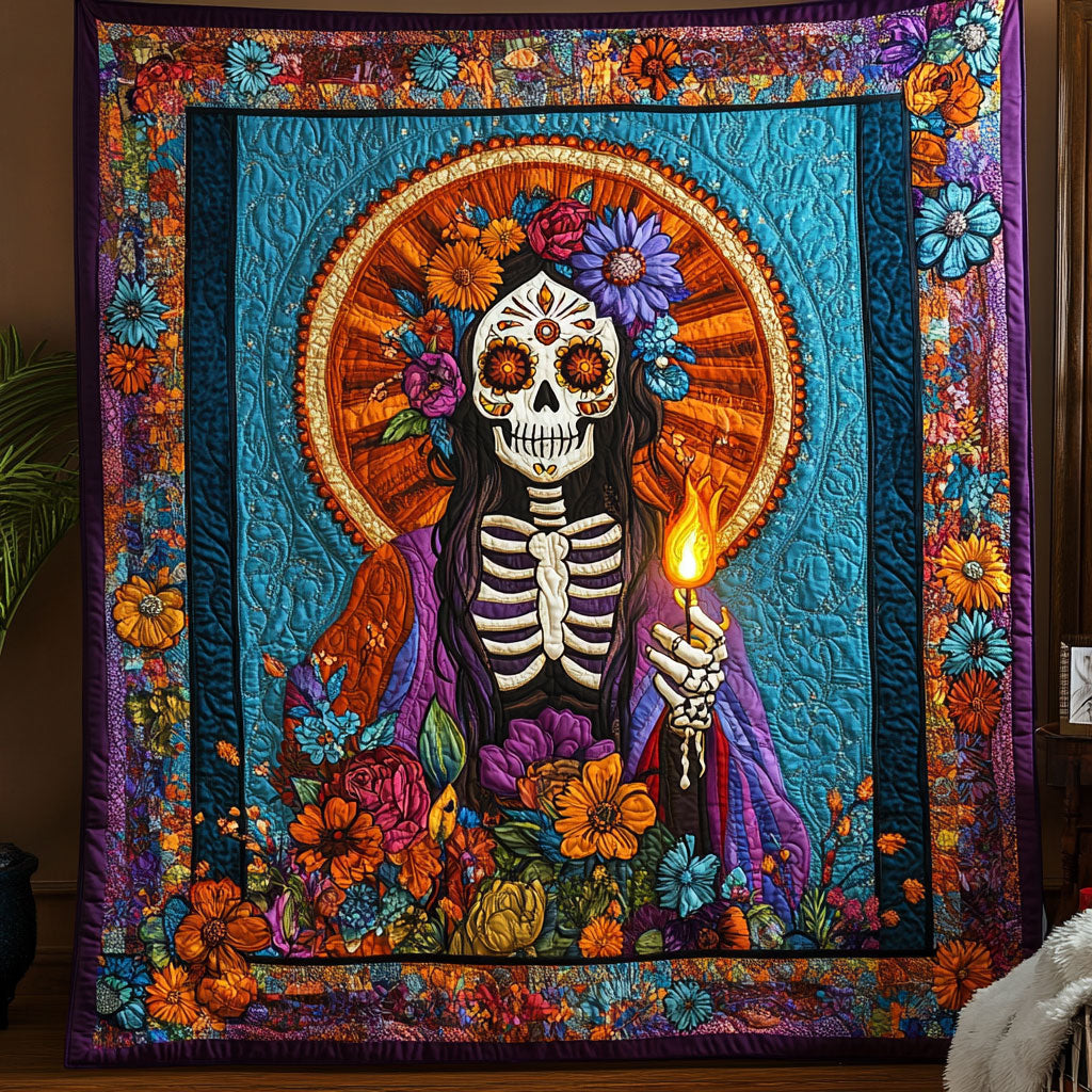 Dead Of The Day Quilt Blanket Throws For Couch Christmas Mexican Skull Souvenirs Gift