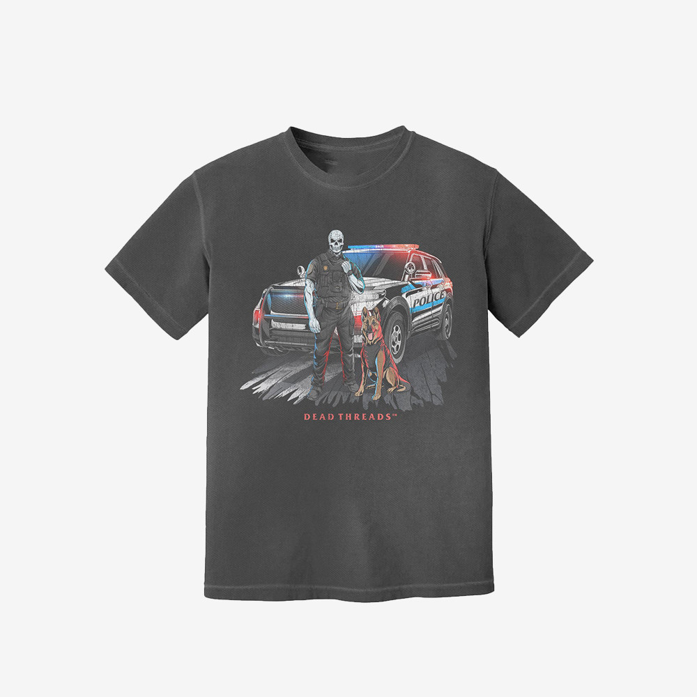 Dead Threads Merch Code 3s & K9 T-Shirt Police Skeleton Graphic Gifts For Husband
