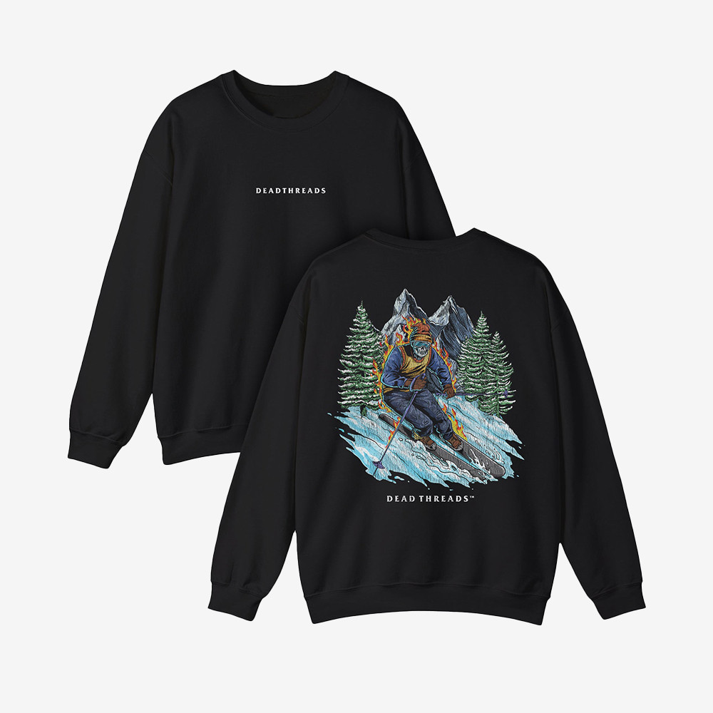 Dead Threads Merch Skeleton Skiing Sweatshirt Dead Threads Gifts For Enthusiasts