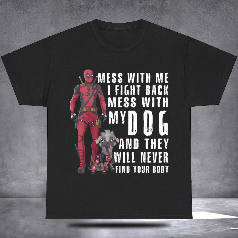 Deadpool Dog Shirt Super Hero Animal T-Shirt Gifts For Deadpool Fan