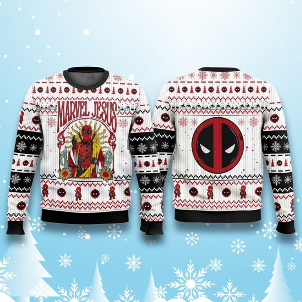 Deadpool Marvel Jesus Ugly Christmas Sweater Xmas Gifts For Movie Fans