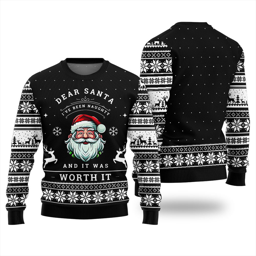 Dear Santa Ugly Christmas Sweater Comfortable Holiday Sweater for Chilly Nights