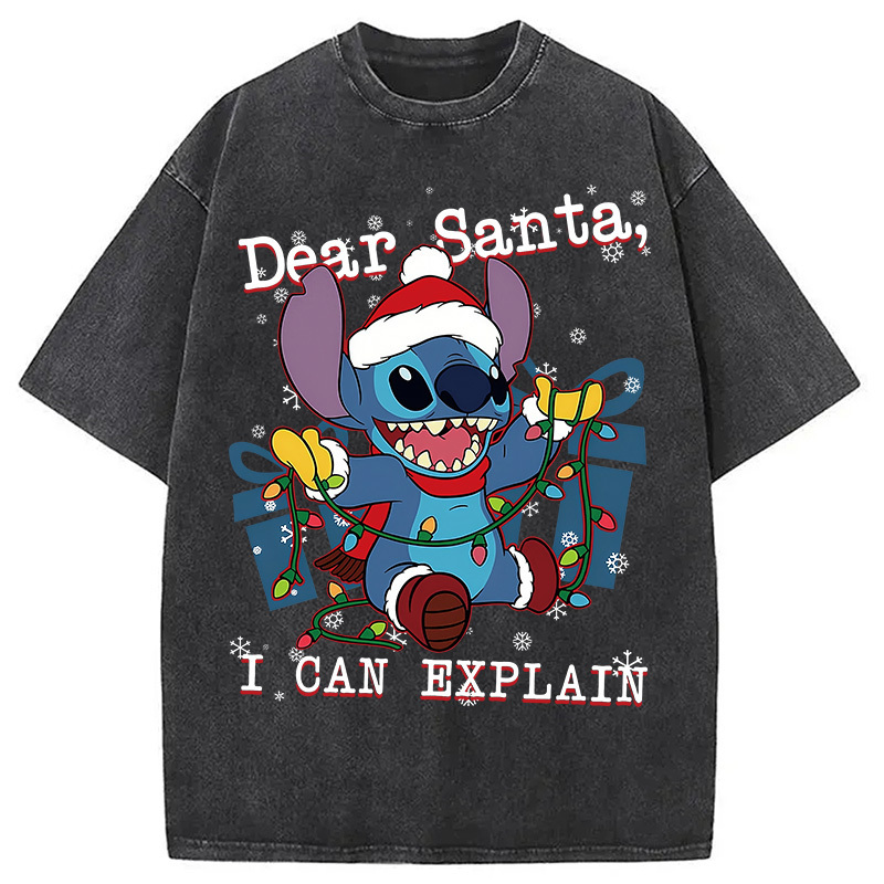 Dear Santa Washed T-Shirt Funny Aesthetic Trendy Apparel Gifts For Her