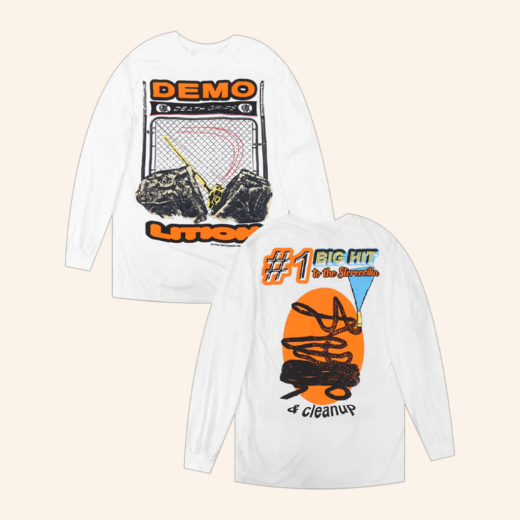 Death Grips Merch Demolition White Long Sleeve Shirt Christmas Gift For Friend Death Grips Merch Demolition White Long Sleeve Shirt Christmas Gift For Friend