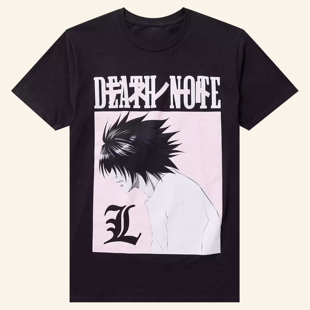 Death Note Merch L Portrait T-Shirt Cool Gifts For Anime Lovers