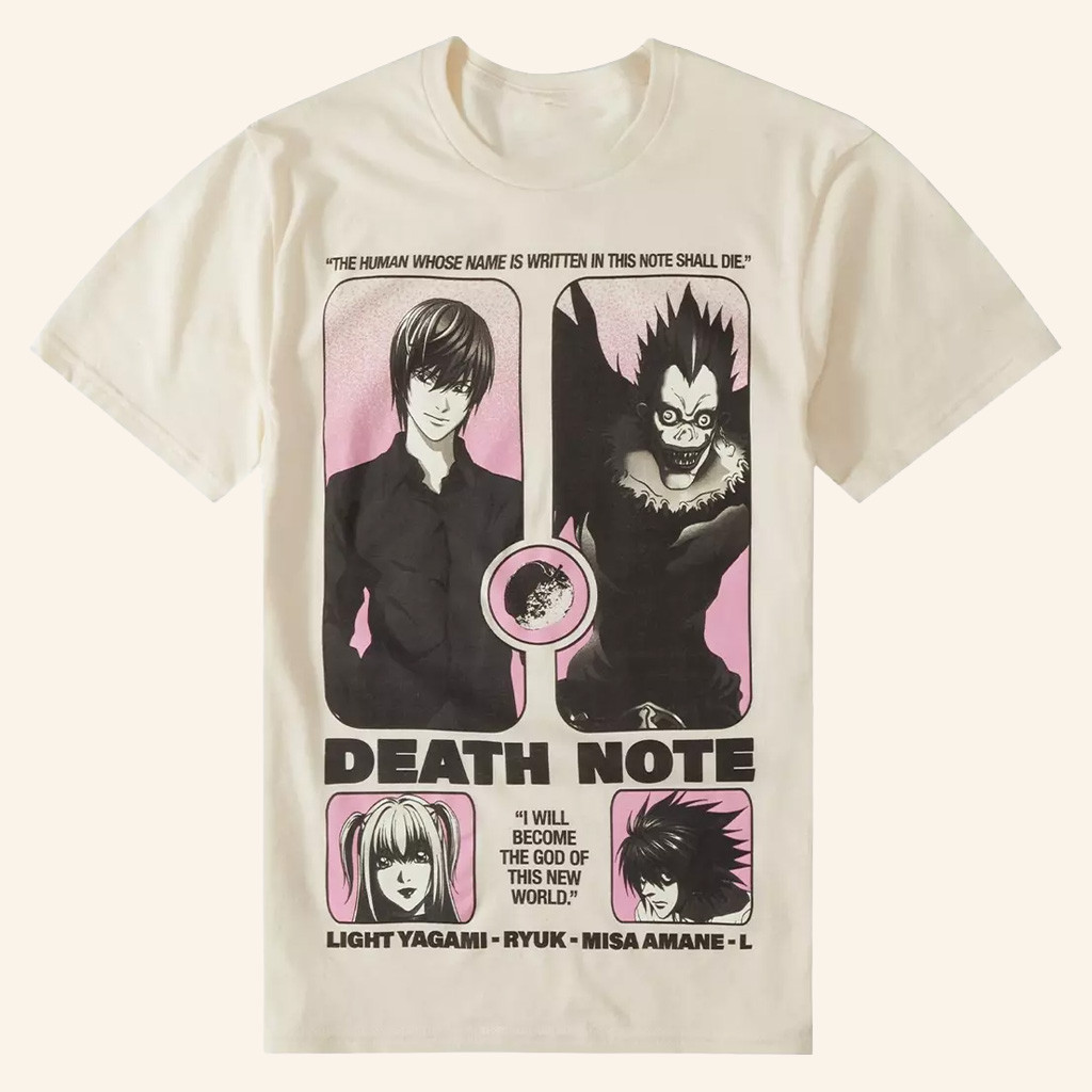 Death Note Merch Light Yagami Ryuk Misa Amane L T-Shirt Gifts For Anime Fans