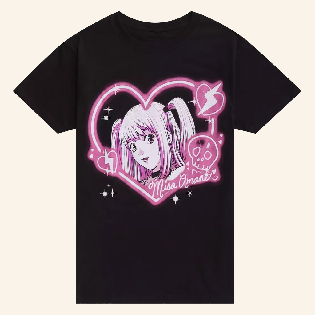 Death Note Merch Misa Pink Heart Portrait T-Shirt Gifts Ideas For Besties