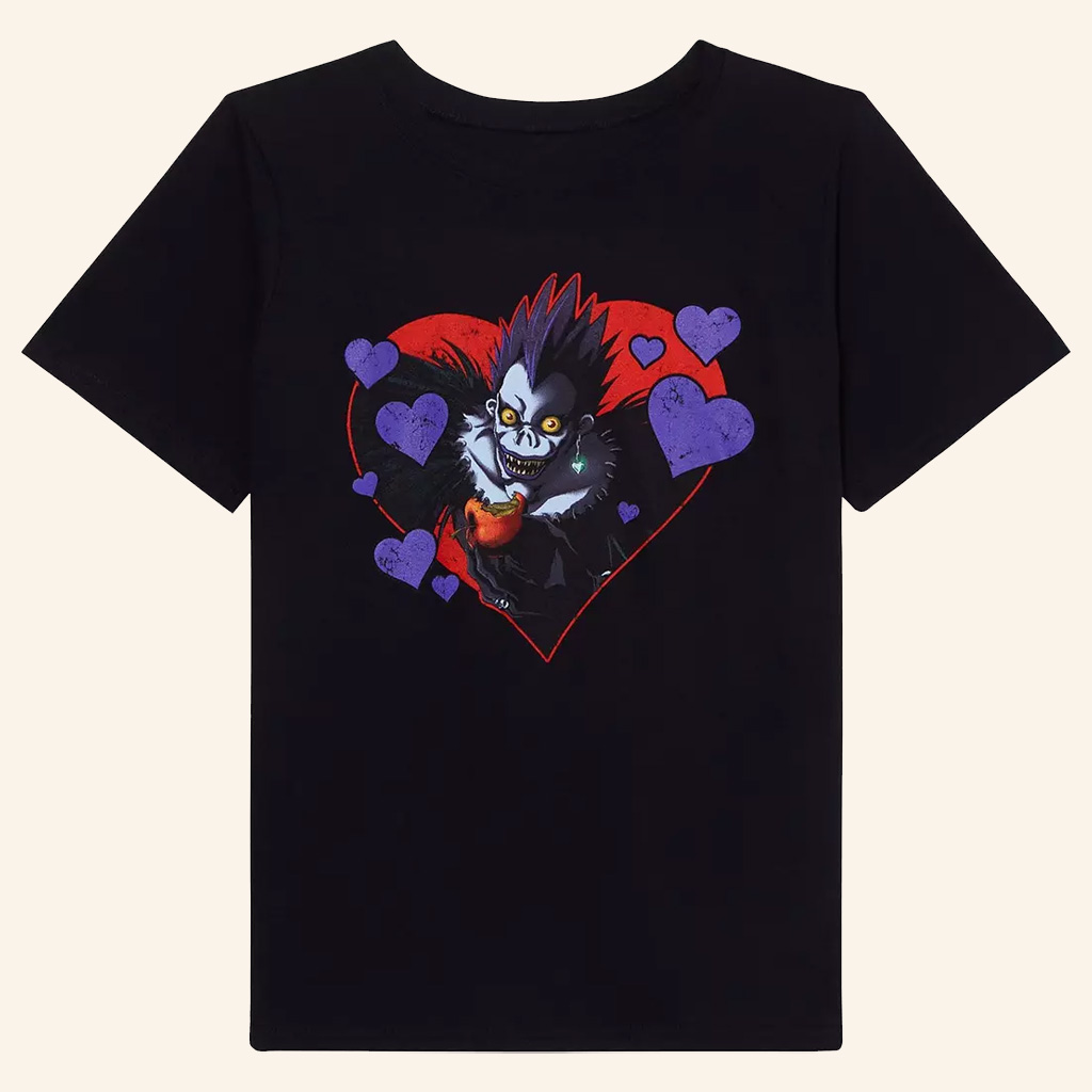 Death Note Merch Ryuk Heart T-Shirt Anime Gifts For Anime Lovers
