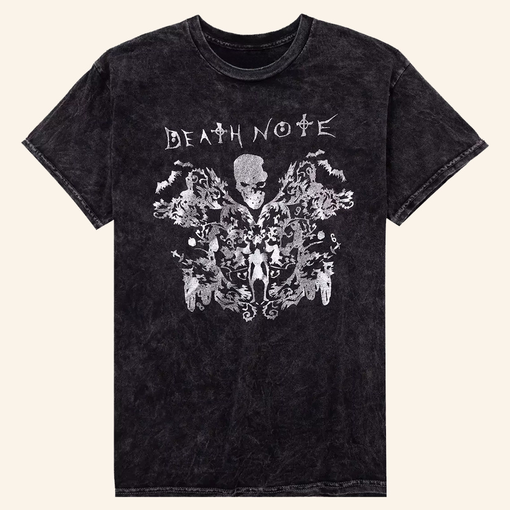 Death Note Merch Silver Filigree T-Shirt Birthday Presents For Boyfriend