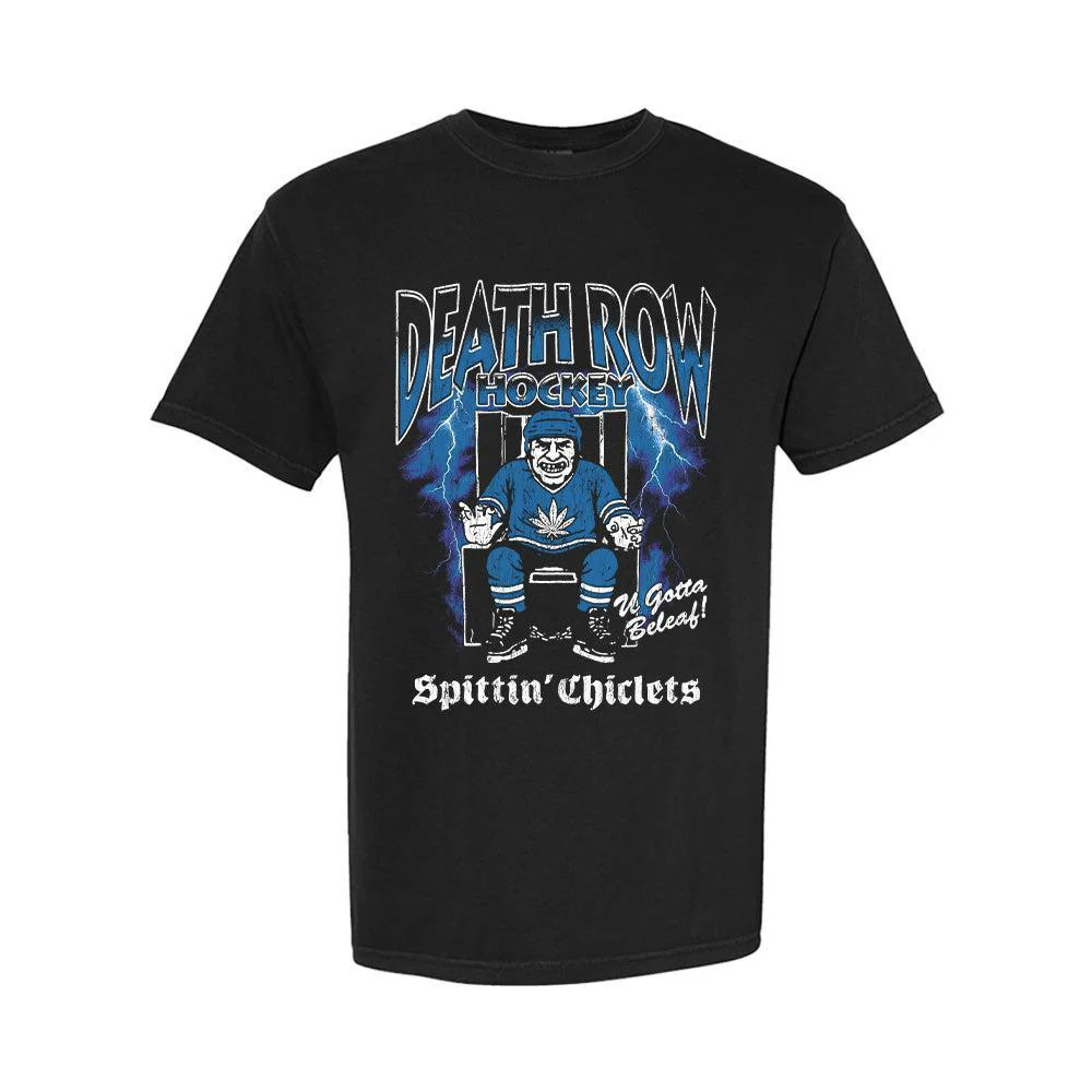 Death Row Hockey x Spittin Chiclets Graphic T-Shirt Barstool Sports Clothes Hockey Lover Gift Ideas