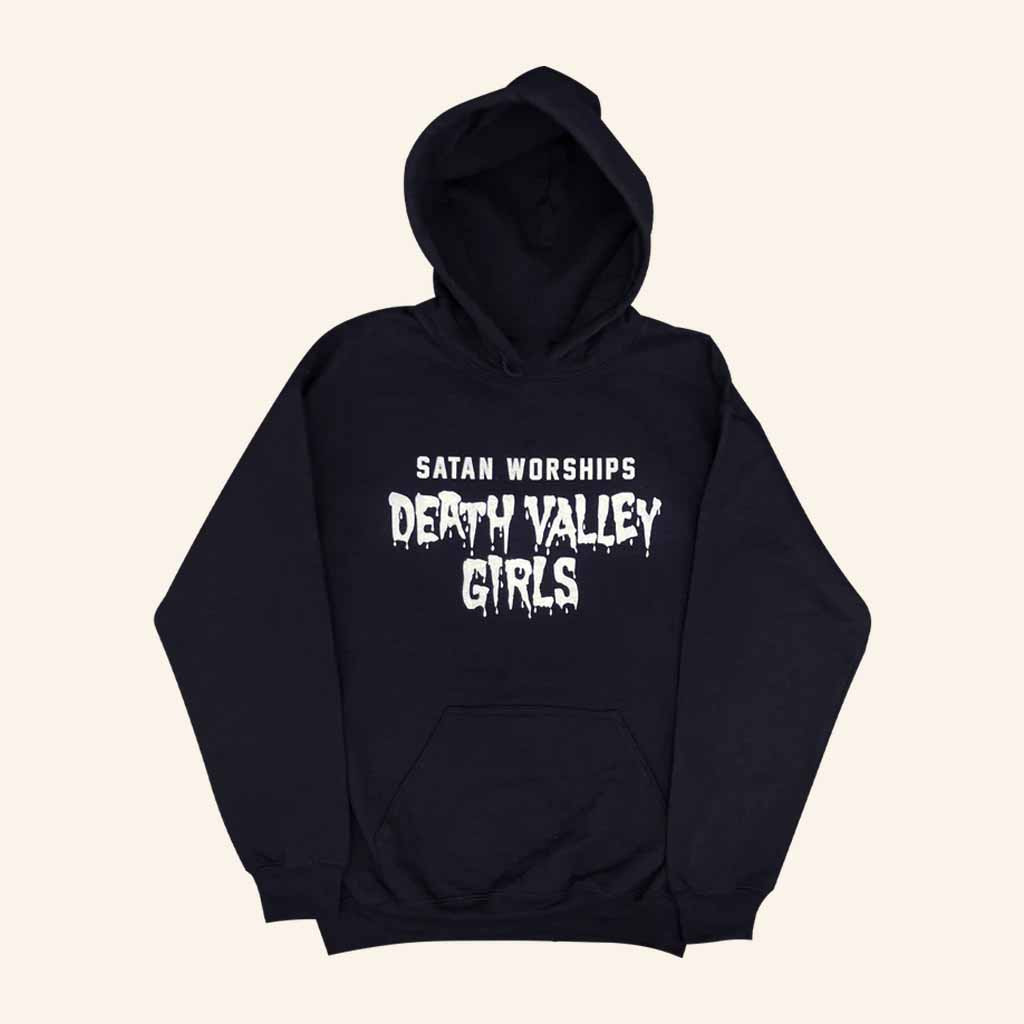 Death Valley Girls Merch Satan Worships Black Hoodie Best Christmas Gifts For Men Death Valley Girls Merch Satan Worships Black Hoodie Best Christmas Gifts For Men