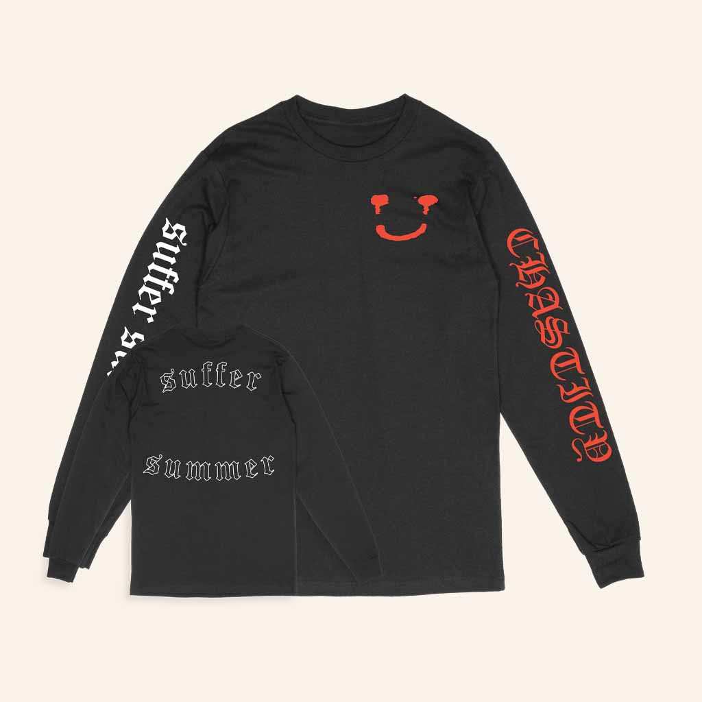 Deathwish Inc Merch Chastity Suffer Summer Black Long Sleeve Shirt Gift Ideas For Him Deathwish Inc Merch Chastity Suffer Summer Black Long Sleeve Shirt Gift Ideas For Him