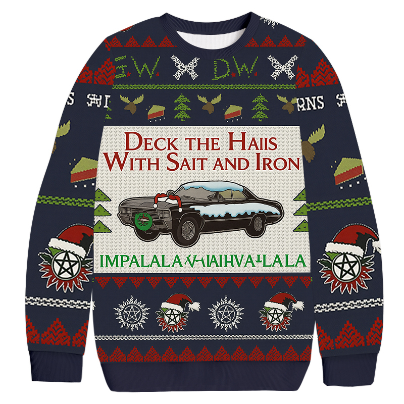 Deck The Halls With Salt And Iron Christmas Ugly Sweatshirt Festive Xmas Winter Sweater Gift Ideas