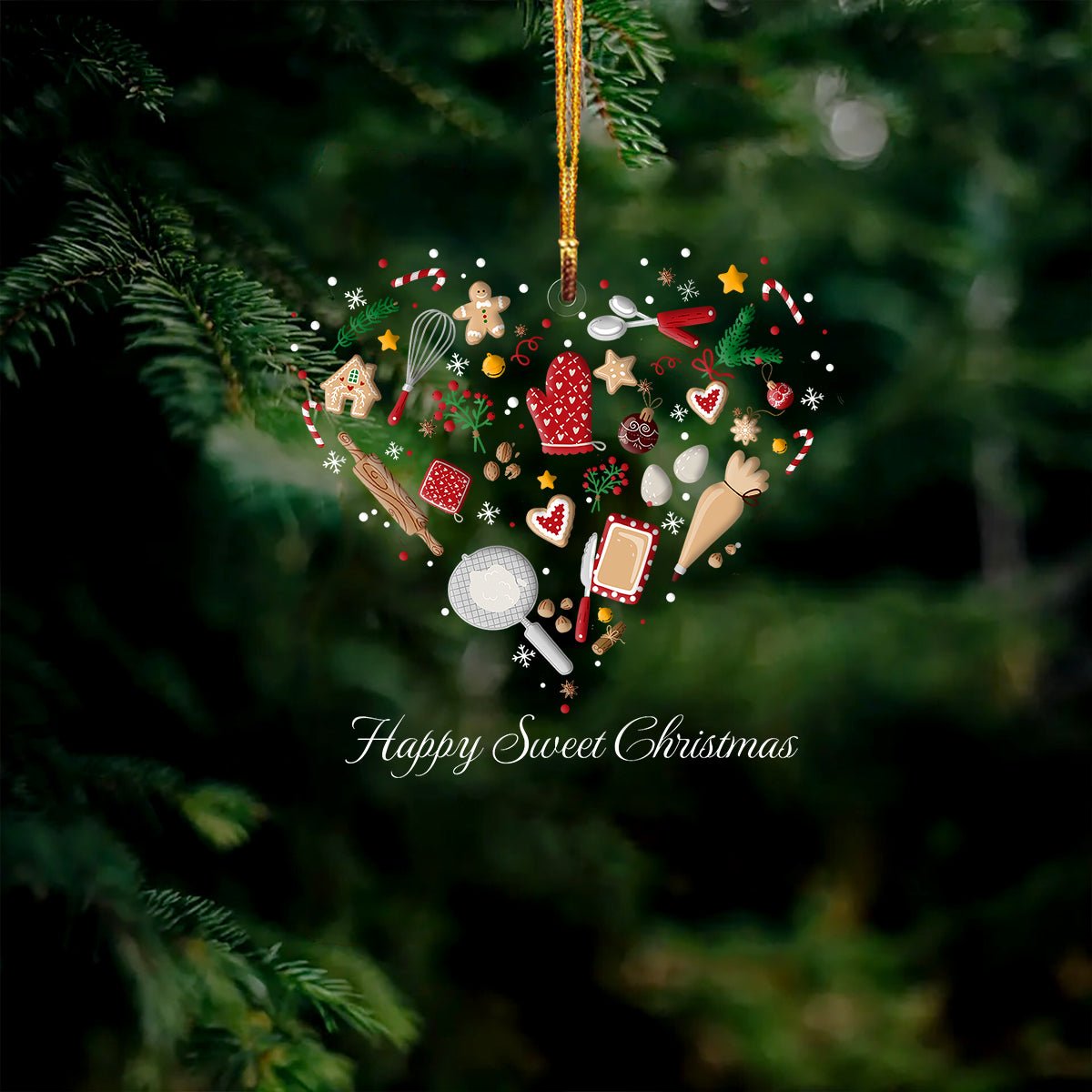 Decoration Ornament Baking Acrylic Decoration Ornament Sweet Heart Heartwarming Family Ornament Keepsake