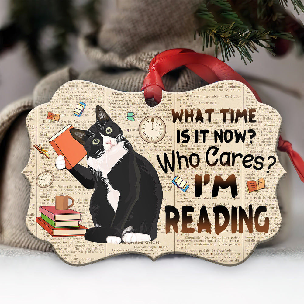 Decoration Ornament Book And Tuxedo Cat Who Cares Ornament Perfect Merch Gift Idea