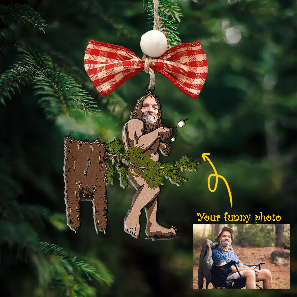 Decoration Ornament Camping Bigfoot Partime Heartwarming Holiday Decoration