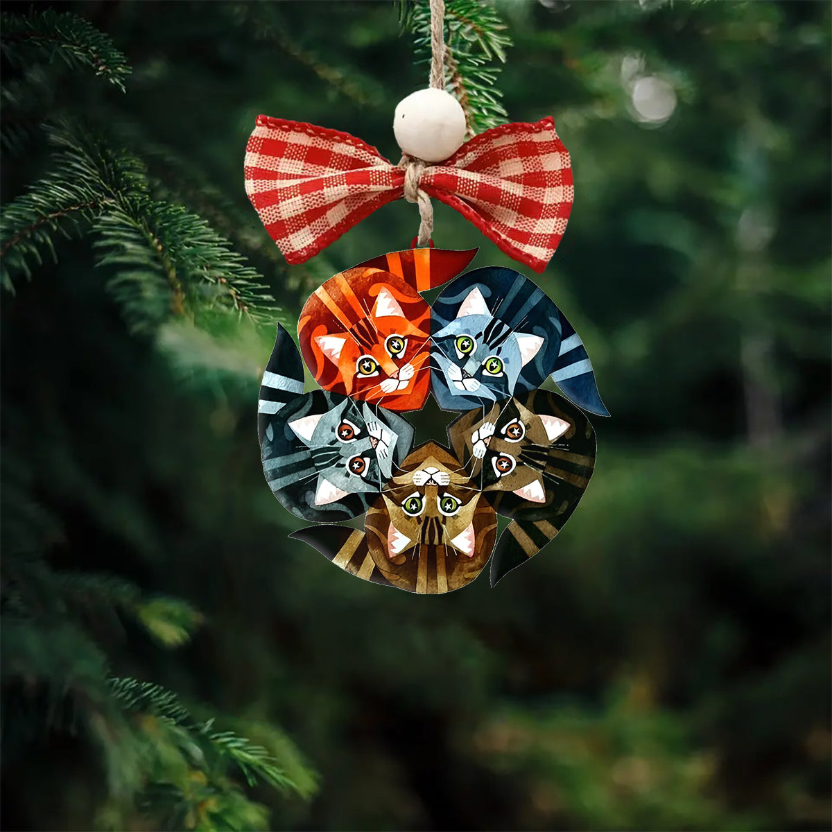Decoration Ornament Cat Acrylic Decoration Ornament Christmas Cat Circle Perfect Gift For Her Special Holiday Tree Decor