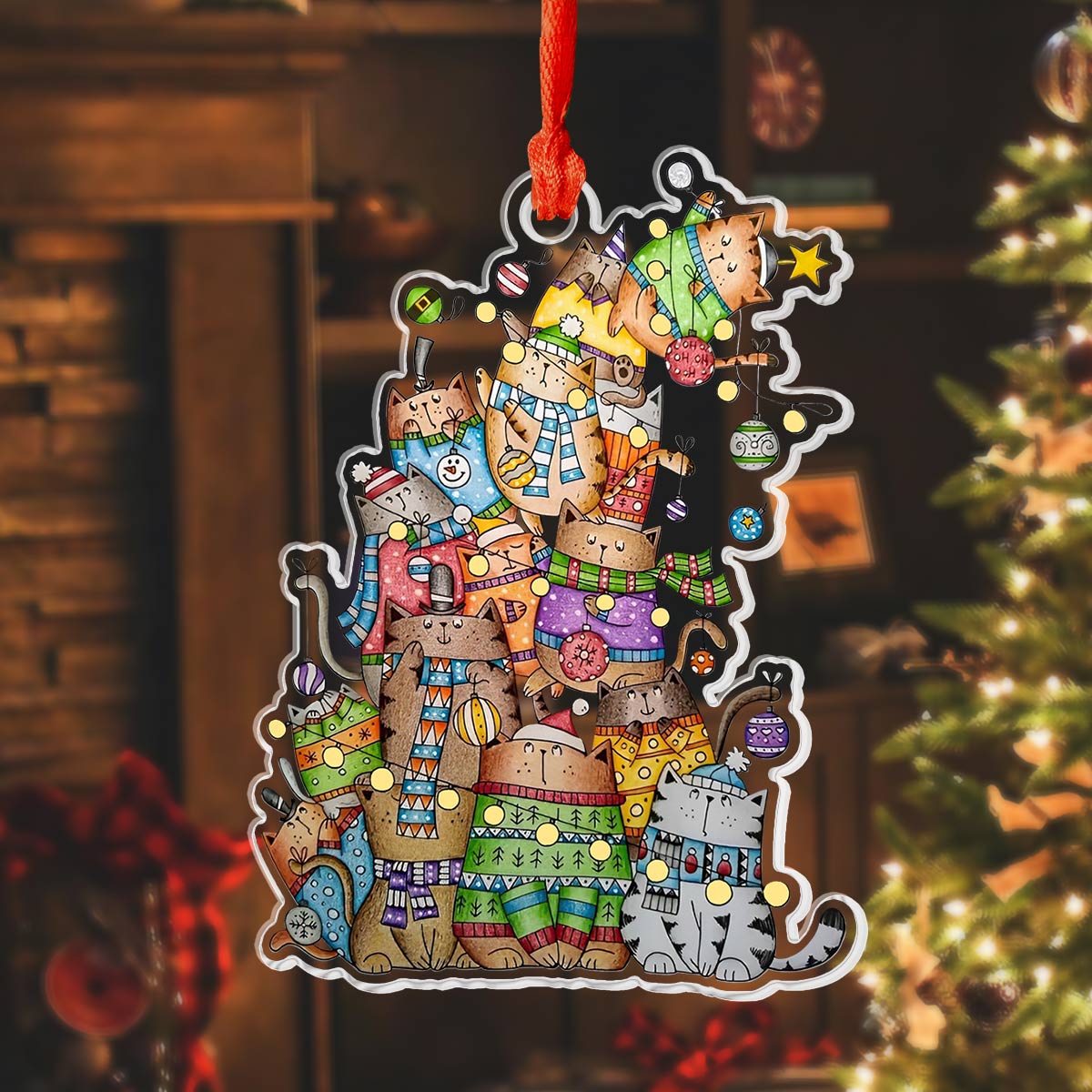 Decoration Ornament Cat Cat Christmas Tree Joyful Christmas Ornament Keepsake