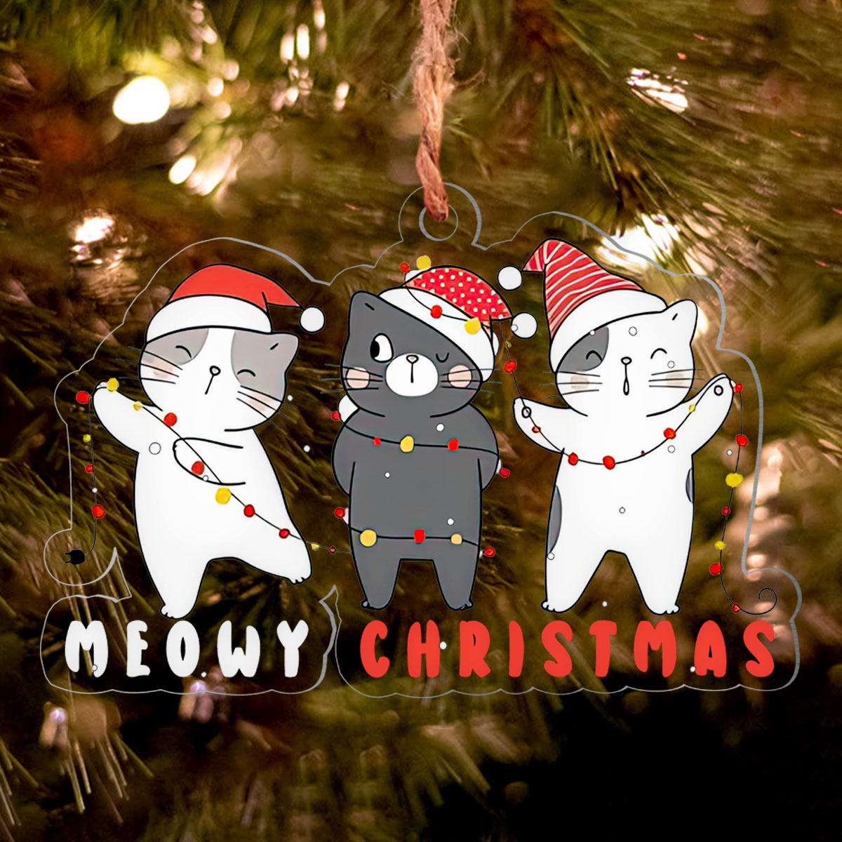 Decoration Ornament Cat Meowy Christmas Ornament Gift Festive Merch Ornament Design