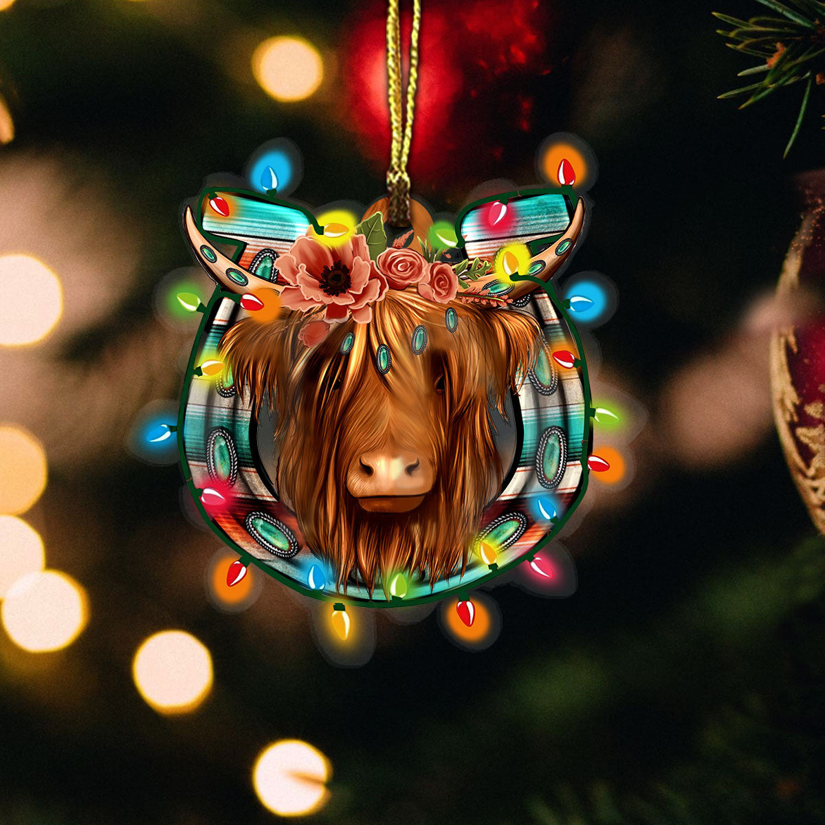 Decoration Ornament Cow Acrylic Decoration Ornament Merry Christmas Festive Christmas Tree Ornament