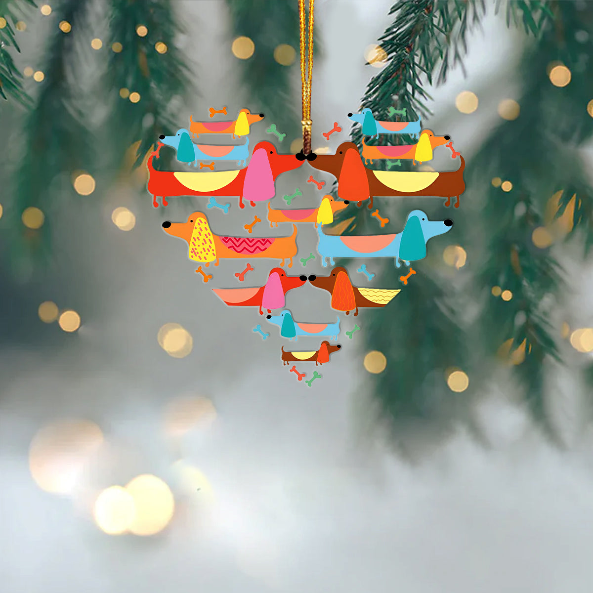 Decoration Ornament Dachshund Acrylic Decoration Ornament Lovely Heart Cozy Wearable Merch Keepsake Perfect Merch Gift Idea