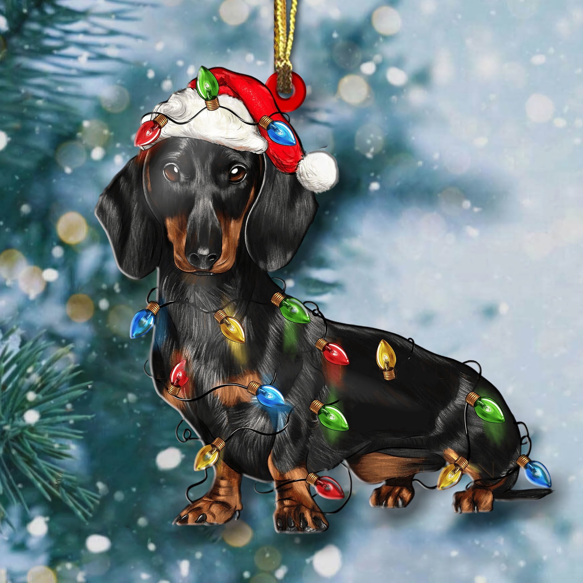 Decoration Ornament Dachshund Dog Shape Ornament Cute Christmas Dachshund Memorable Merch Keepsake