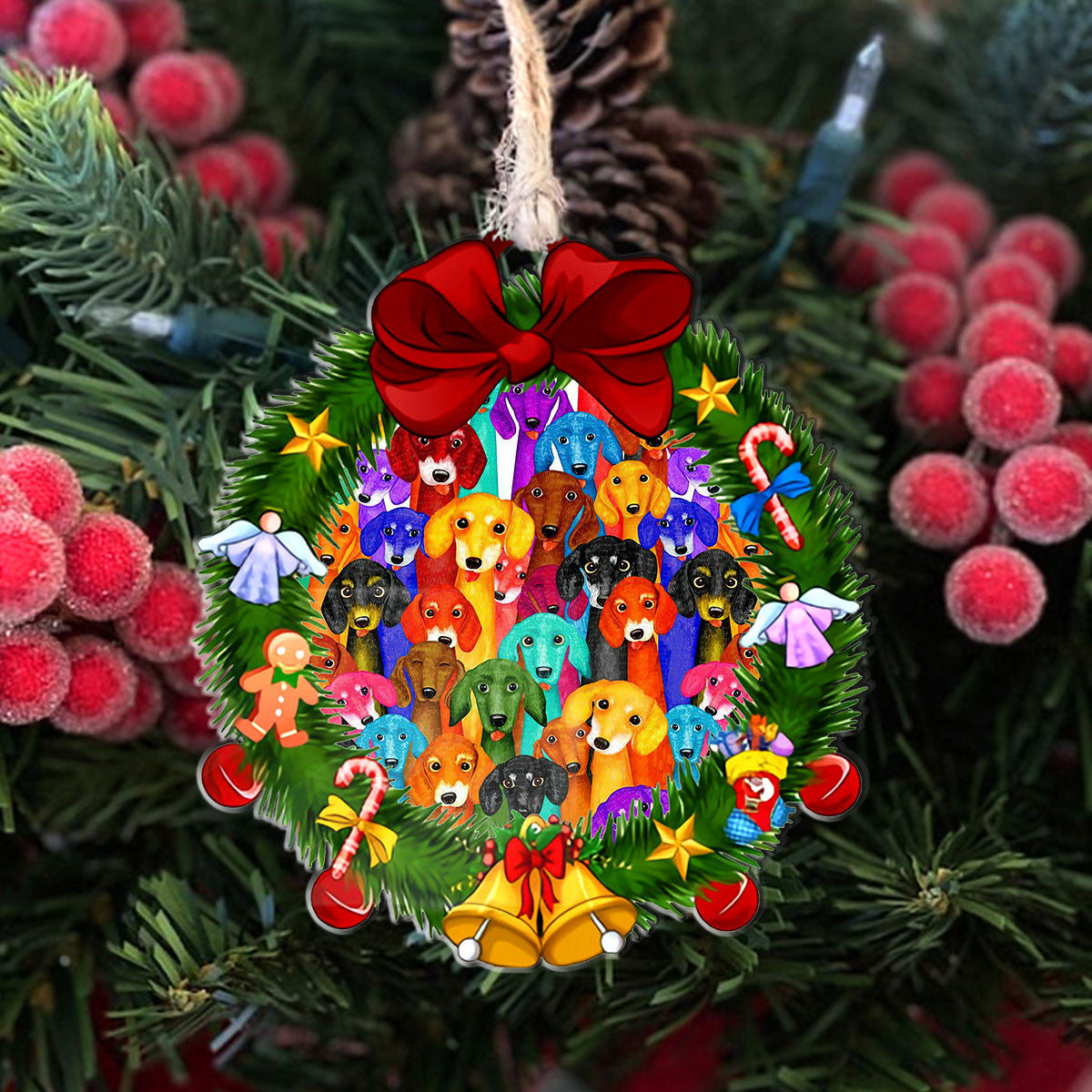Decoration Ornament Dachshund Shape Ornament Christmas Merry Christmas Joyful Christmas Ornament Keepsake