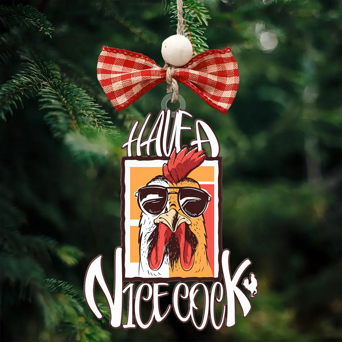Decoration Ornament Funny Chicken Ornament Funny Cock Gift Elegant Christmas Tree Ornament