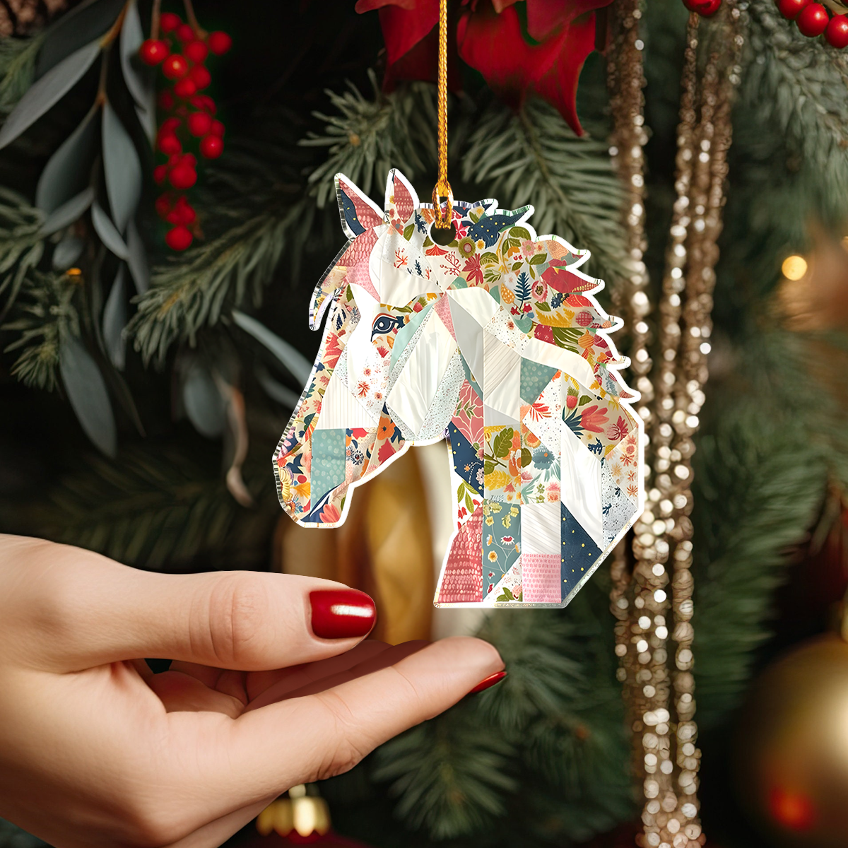 Decoration Ornament Gentle Floral Horse Unique Keepsake Ornament Gift