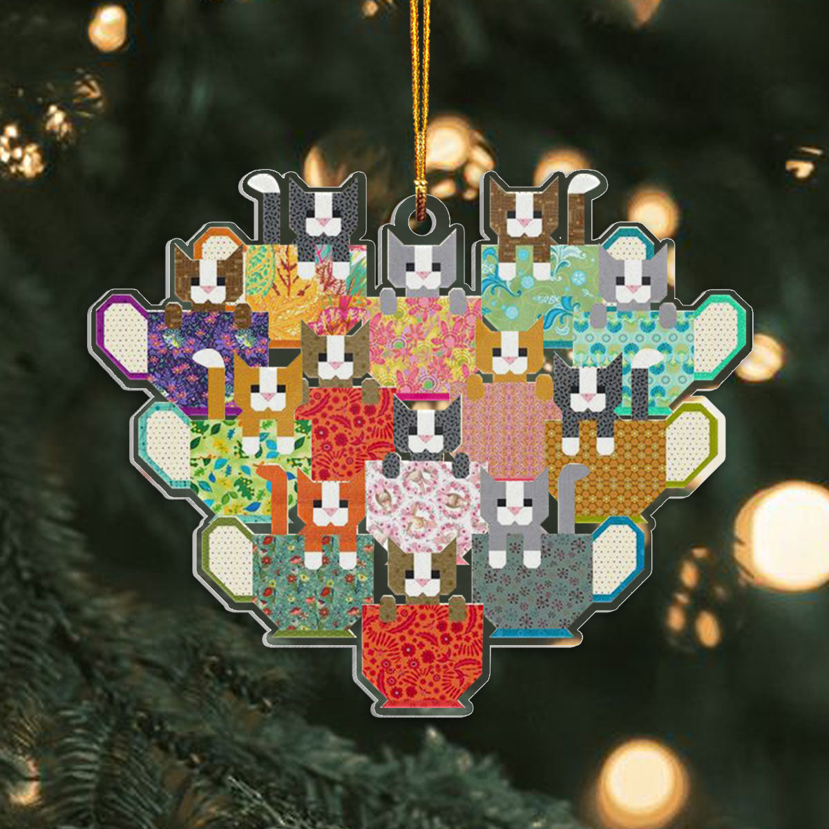 Decoration Ornament Quilt Cat Heartfelt Ornament For Mom