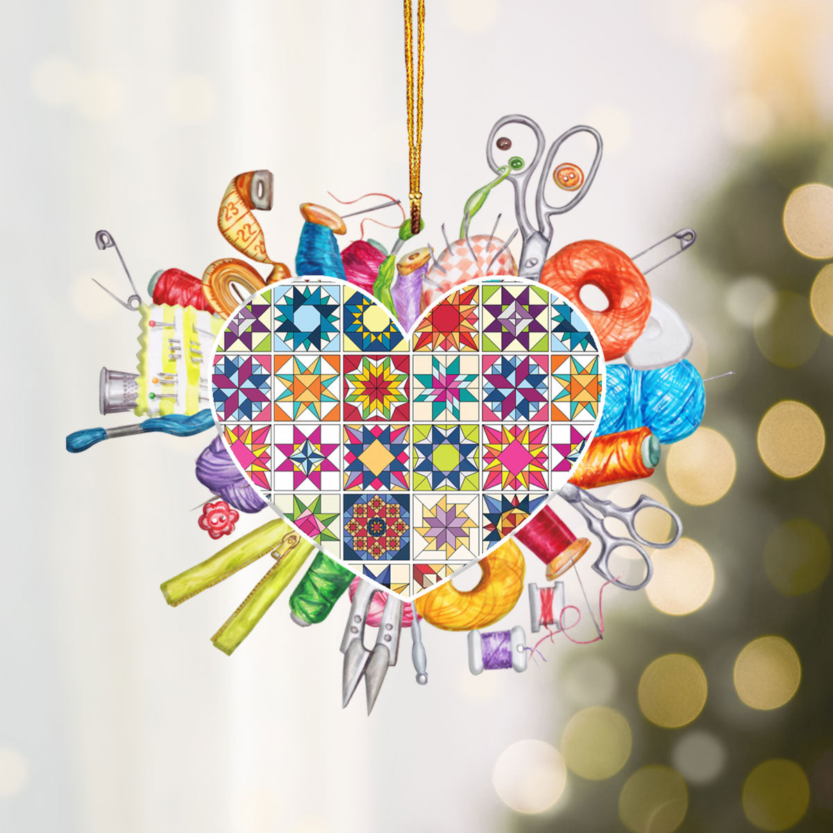 Decoration Ornament Quilt Heart Perfect Holiday Tree Decoration