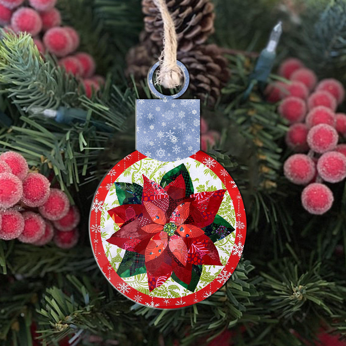 Decoration Ornament Quilting Decoration Poinsettia Ornament Special Holiday Tree Decor