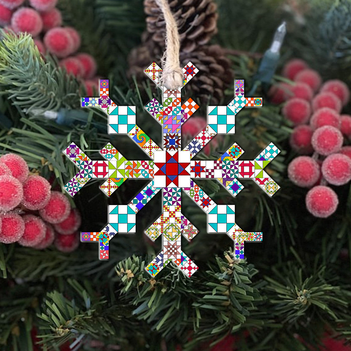 Decoration Ornament Quilting Decoration Quilting Blocks Snowflake Ornament Charming Holiday Home Decoration