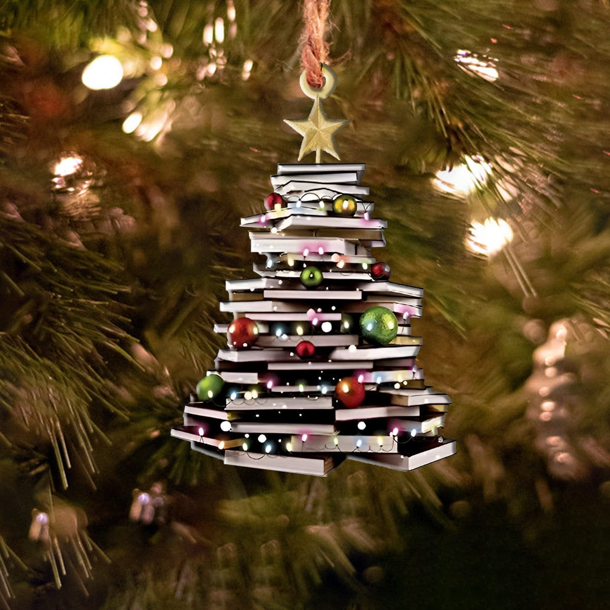 Decoration Ornament Reading Book Christmas Tree Charming Holiday Home Decoration