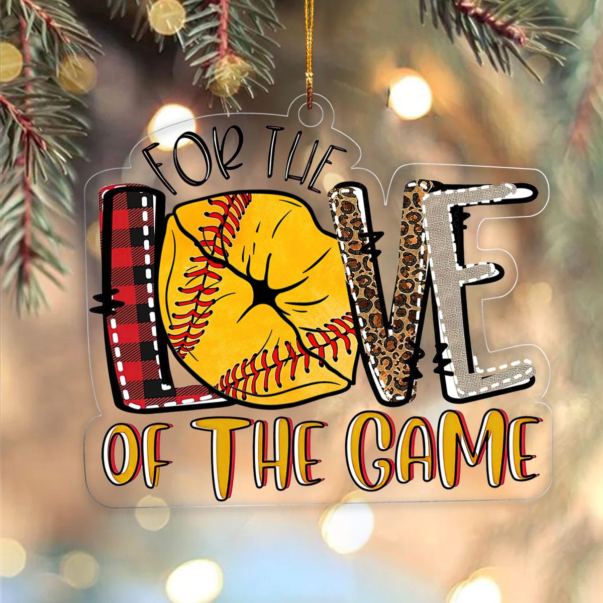 Decoration Ornament Softball Decoration For The Love Of The Game Ornament Christmas Creative Printed Merch Design Elegant Christmas Tree Ornament