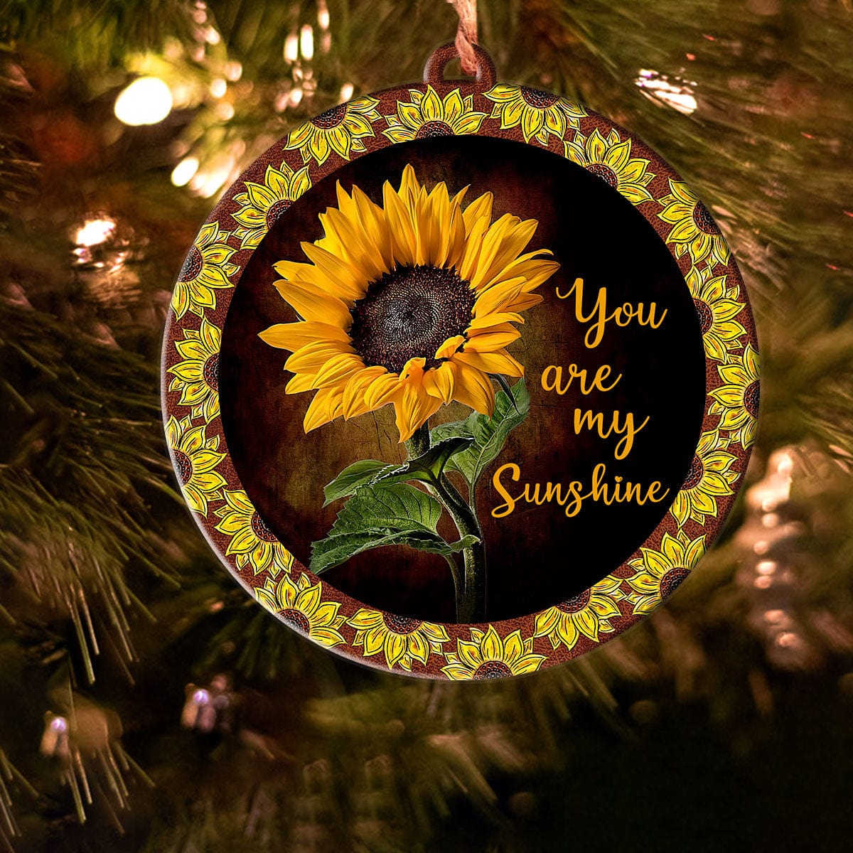 Decoration Ornament Sunflower Shape Ornament Christmas Sunflower Sunshine Charming Ornament For Couples
