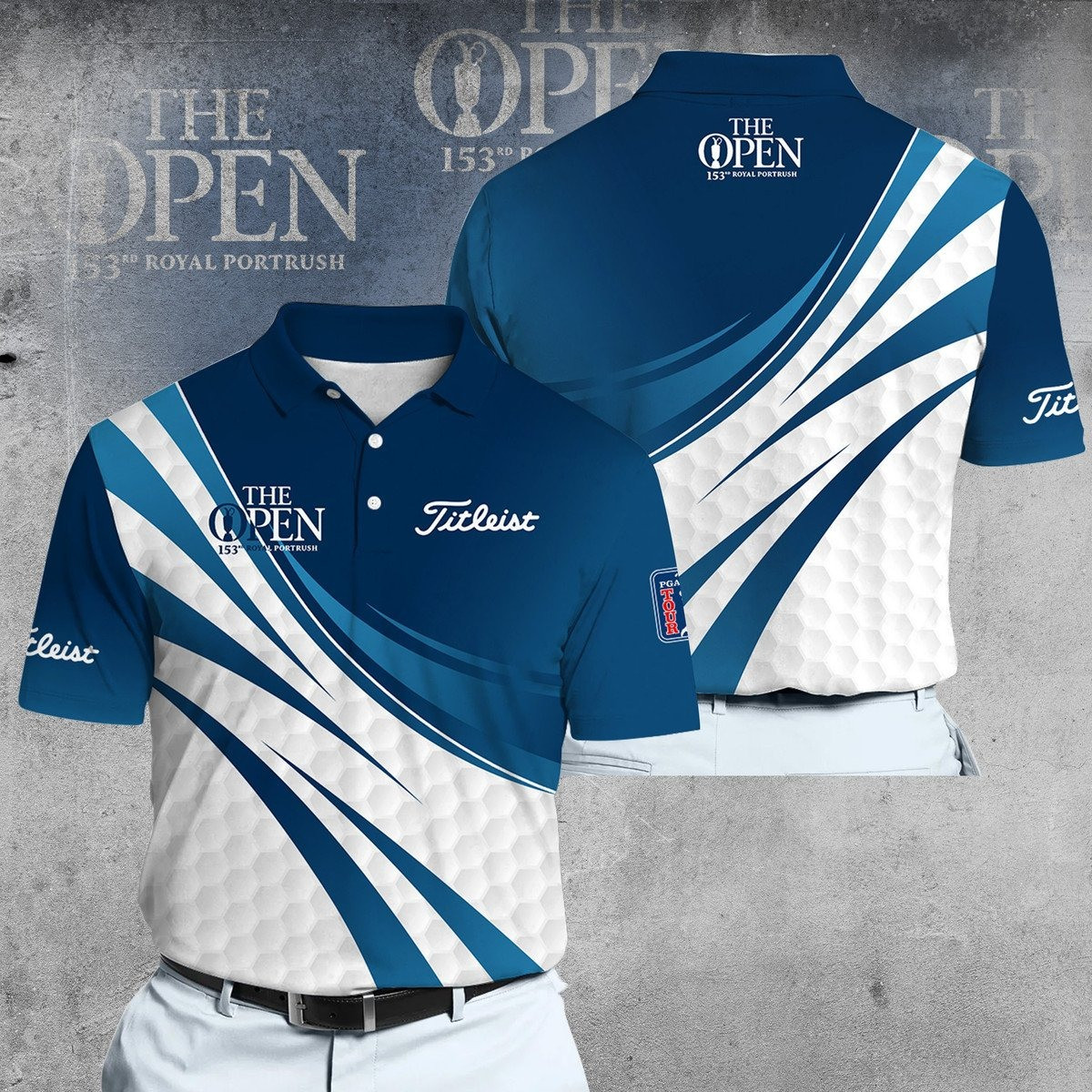 Deep Blue Golf Pattern 2025 The Open Men Polo Shirt Gifts For Male Golfers