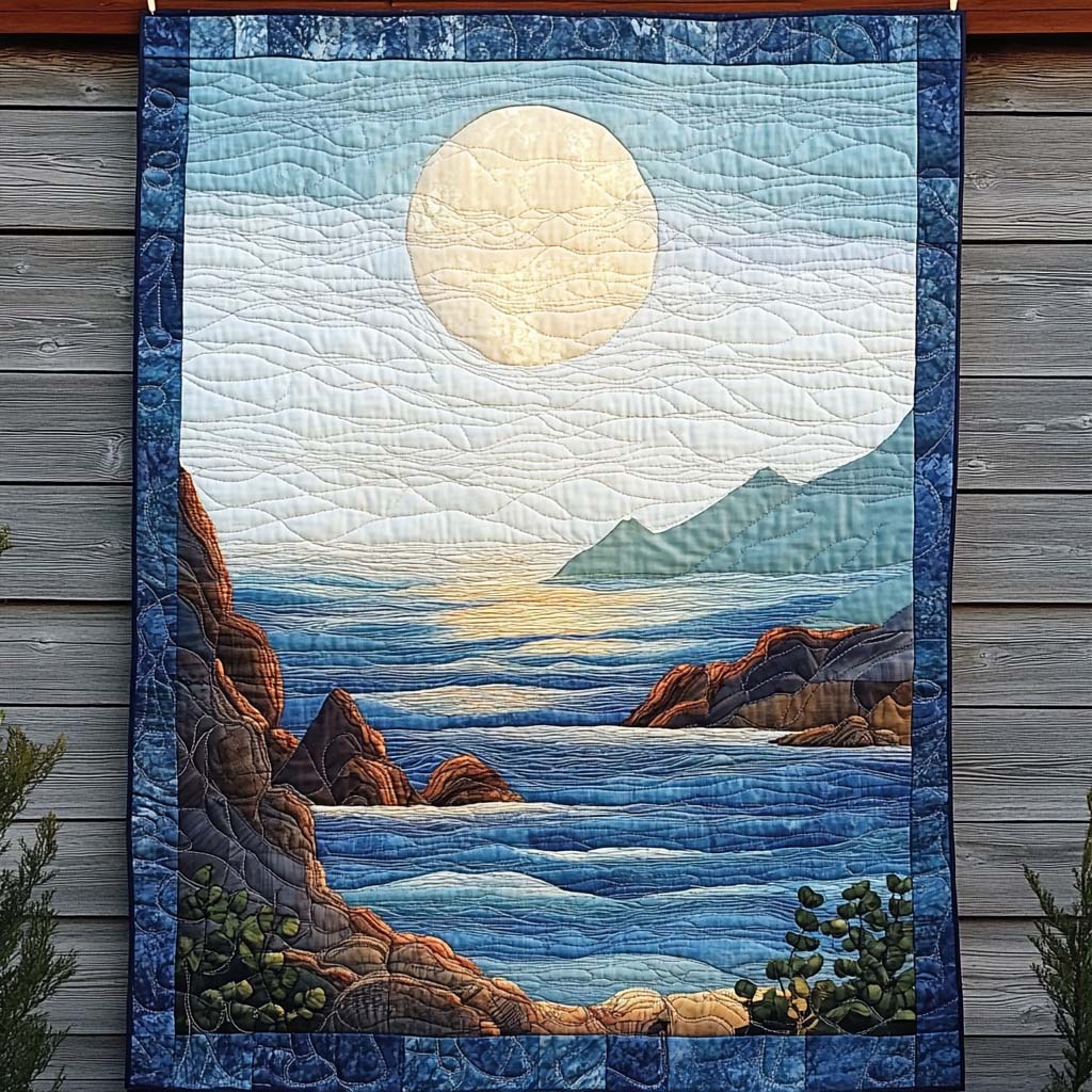 Deep Blue Wonder Quilted Blanket Christmas Blanket Gift