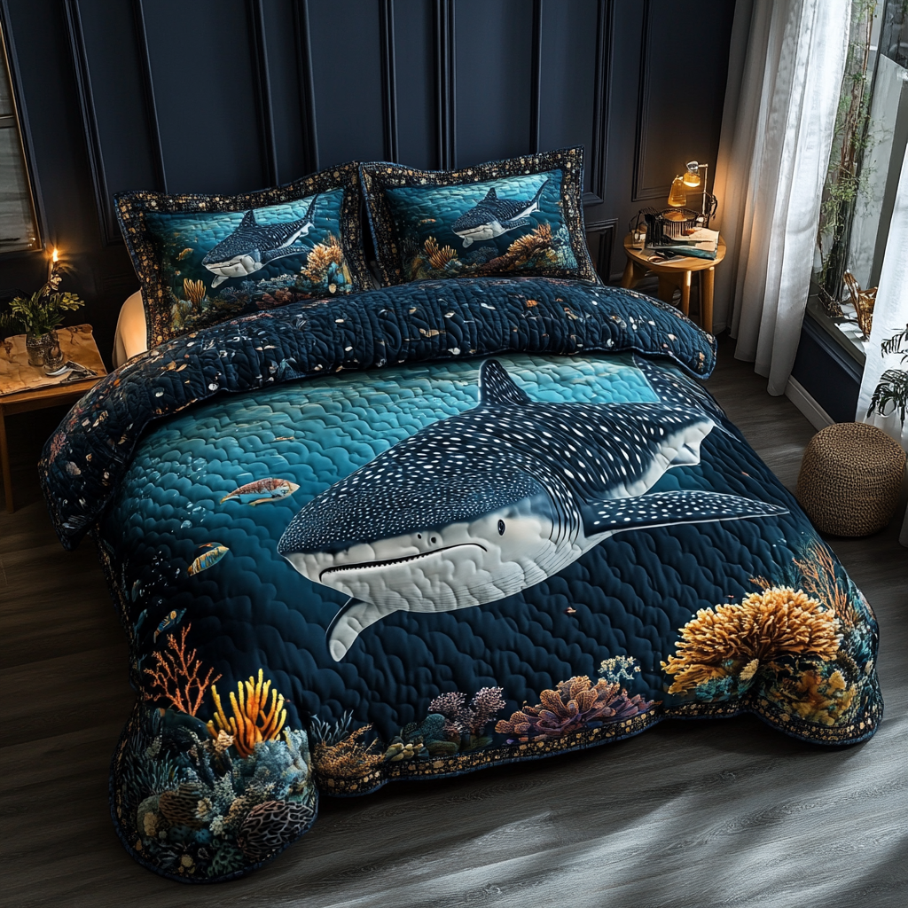 Deep Drifter Quilted Bedding Set Bed Decorations Best Unique Gifts For Whale Lovers