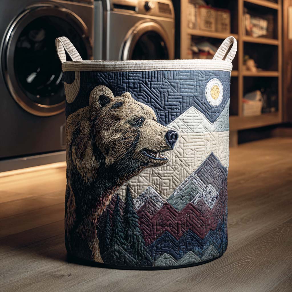 Deep Forest Quilted Laundry Basket Unique Gift For Laundry Lovers
